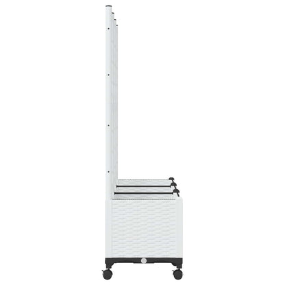 vidaXL Garden Planter with Trellis&Wheels White 120 x 40 x 146 cm PP