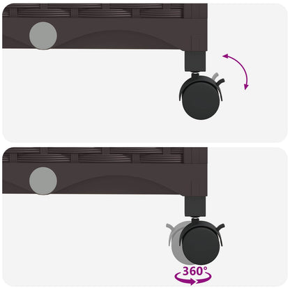 vidaXL Garden Planter with Greenhouse Cover&Wheels 3 pcs Brown PP