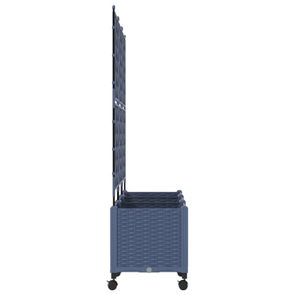 vidaXL Garden Planter with Trellis&Wheels 3 pcs Grey 120 x 40 x 149 cm