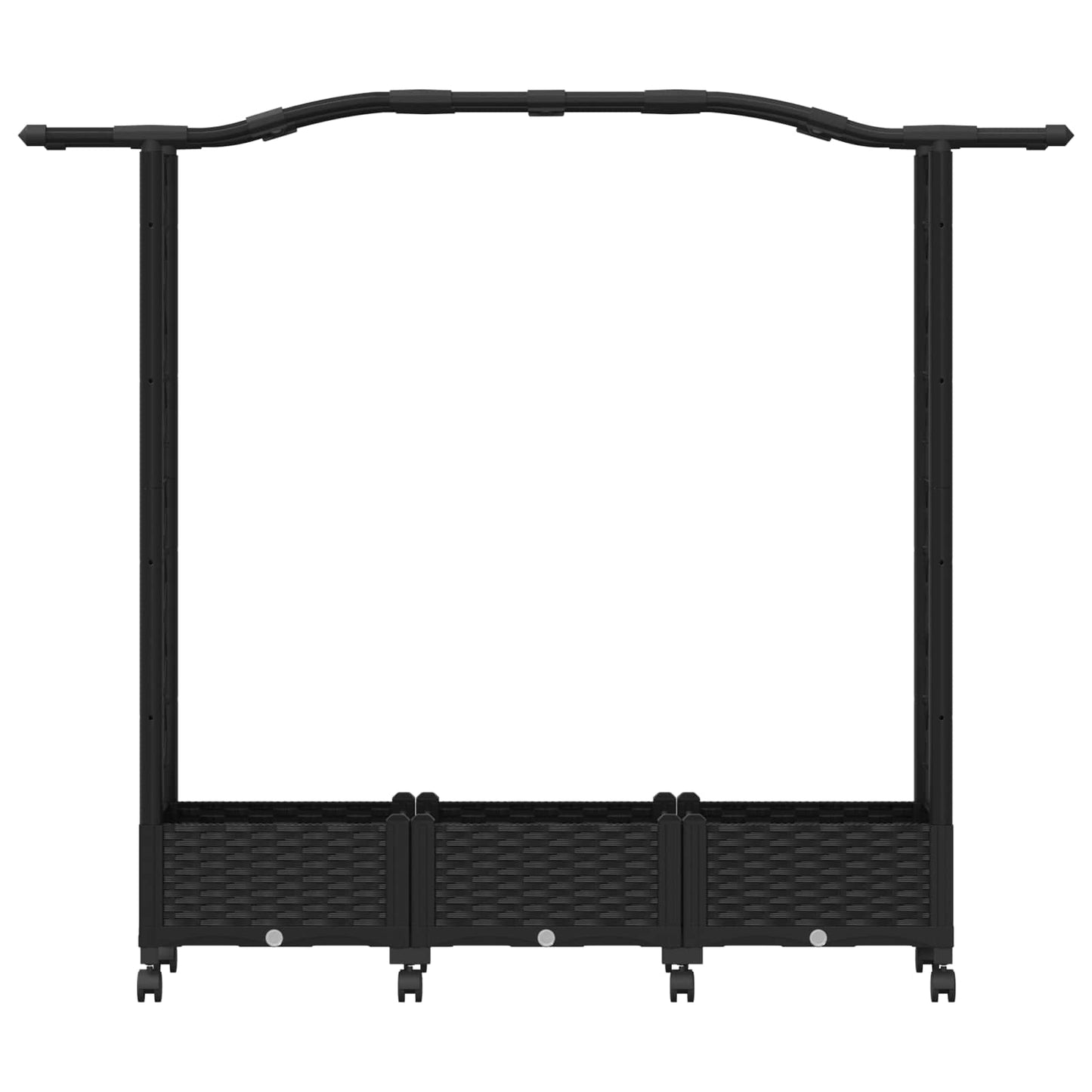 vidaXL Raised Bed with Trellis and Roof Black 169 x 40 x 129 cm PP