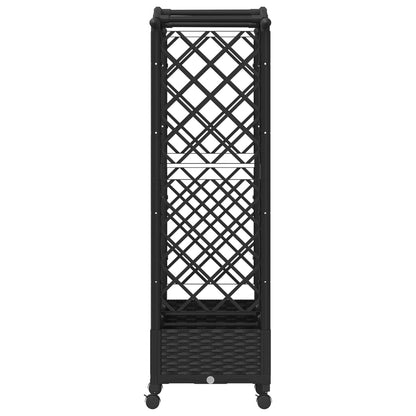 vidaXL Raised Bed with Trellis and Roof Black 169 x 40 x 129 cm PP