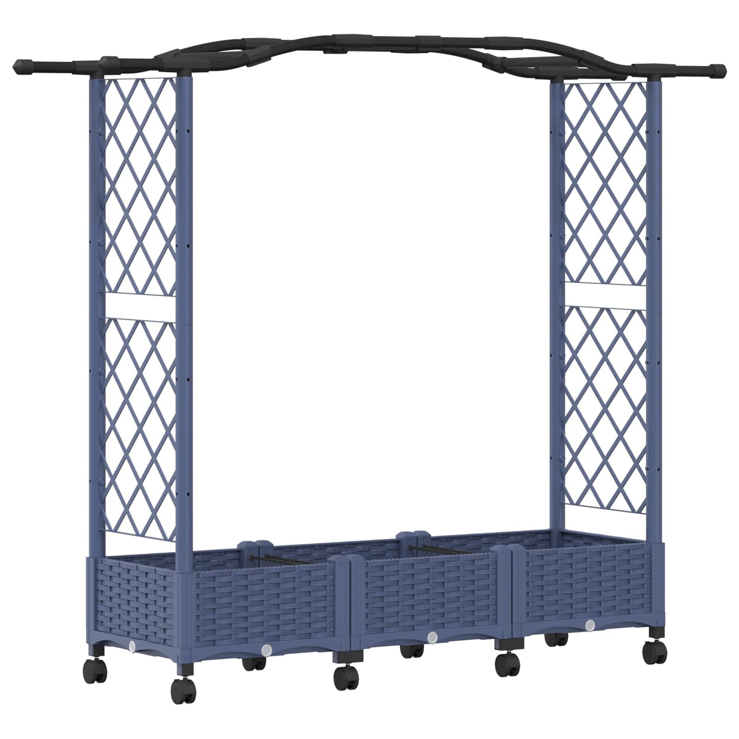 vidaXL Raised Bed with Trellis and Roof Grey 169 x 40 x 129 cm PP