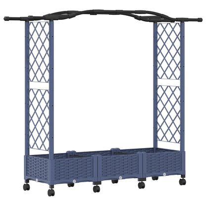 vidaXL Raised Bed with Trellis and Roof Grey 169 x 40 x 129 cm PP