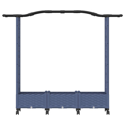 vidaXL Raised Bed with Trellis and Roof Grey 169 x 40 x 129 cm PP