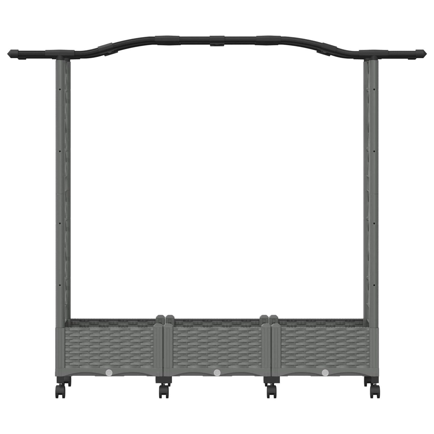 vidaXL Raised Bed with Trellis and Roof Light Grey 169 x 40 x 129 cm