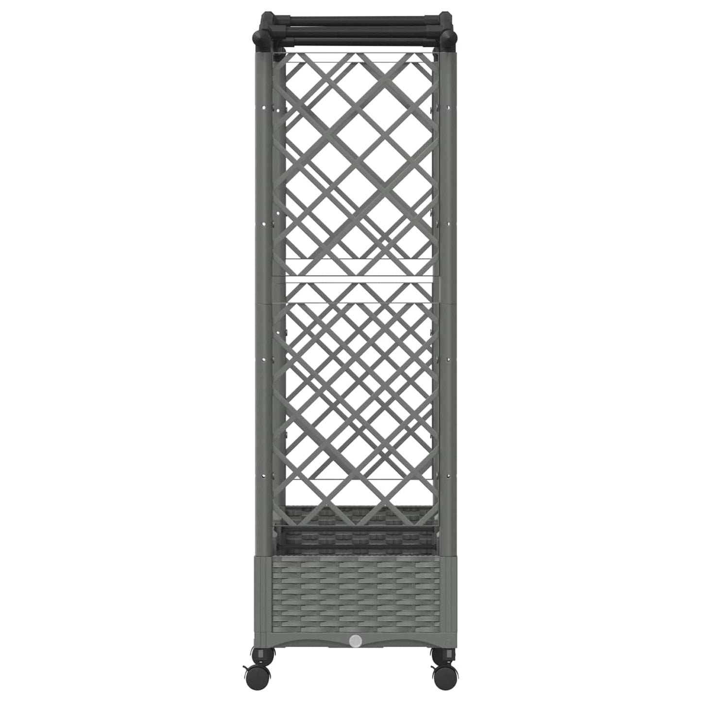 vidaXL Raised Bed with Trellis and Roof Light Grey 169 x 40 x 129 cm