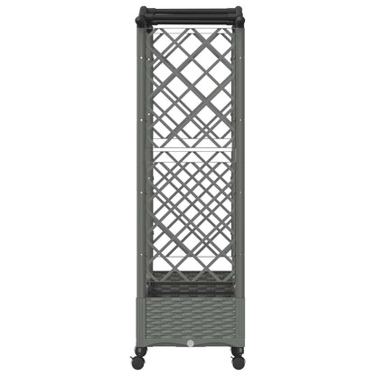 vidaXL Raised Bed with Trellis and Roof Light Grey 169 x 40 x 129 cm