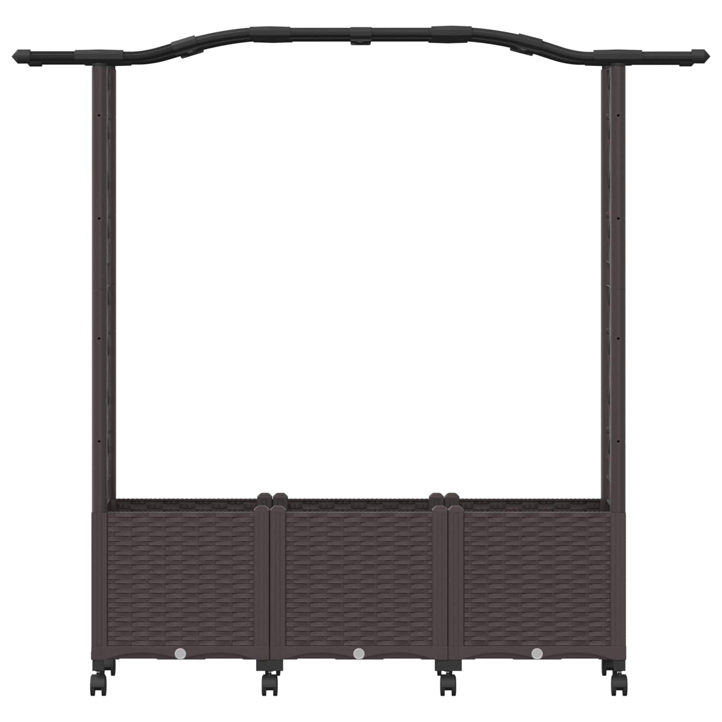 vidaXL Raised Bed with Trellis and Roof Brown 164 x 40 x 144 cm PP