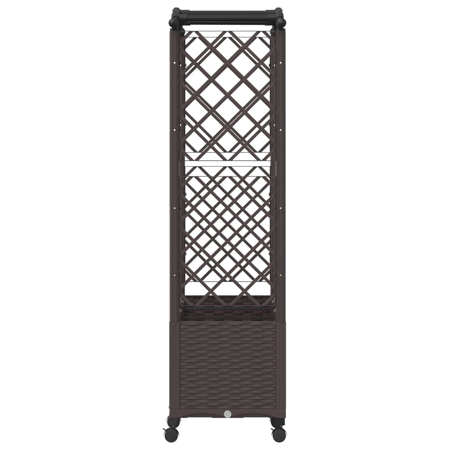 vidaXL Raised Bed with Trellis and Roof Brown 164 x 40 x 144 cm PP