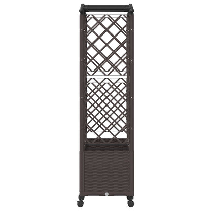 vidaXL Raised Bed with Trellis and Roof Brown 164 x 40 x 144 cm PP