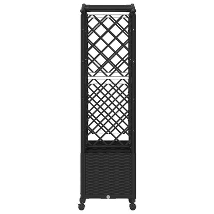 vidaXL Raised Bed with Trellis and Roof Black 164 x 40 x 144 cm PP