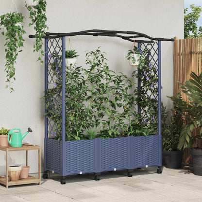 vidaXL Raised Bed with Trellis and Roof Grey 164 x 40 x 144 cm PP