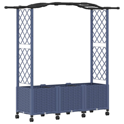 vidaXL Raised Bed with Trellis and Roof Grey 164 x 40 x 144 cm PP