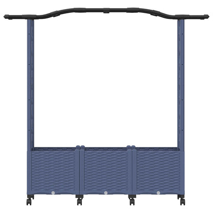vidaXL Raised Bed with Trellis and Roof Grey 164 x 40 x 144 cm PP