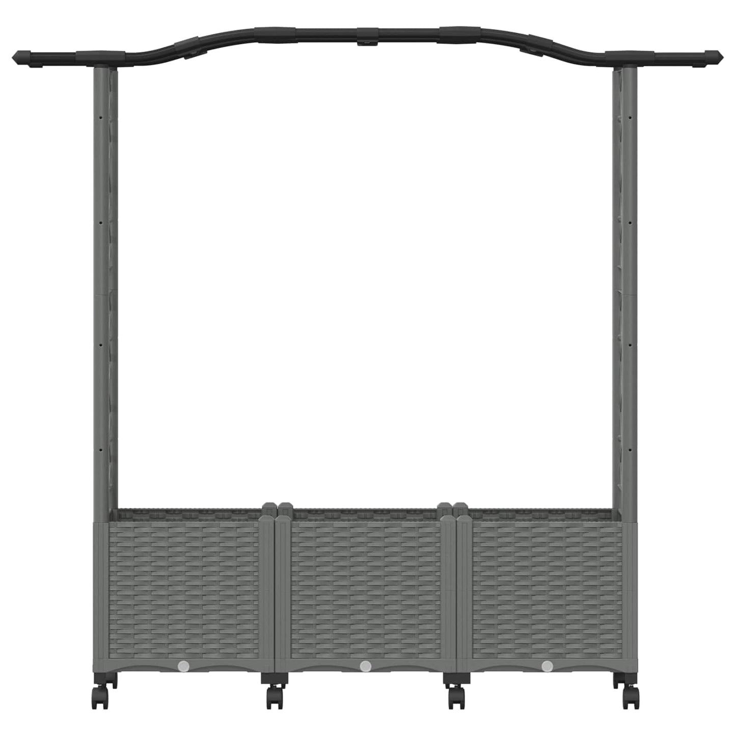 vidaXL Raised Bed with Trellis and Roof Light Grey 164 x 40 x 144 cm
