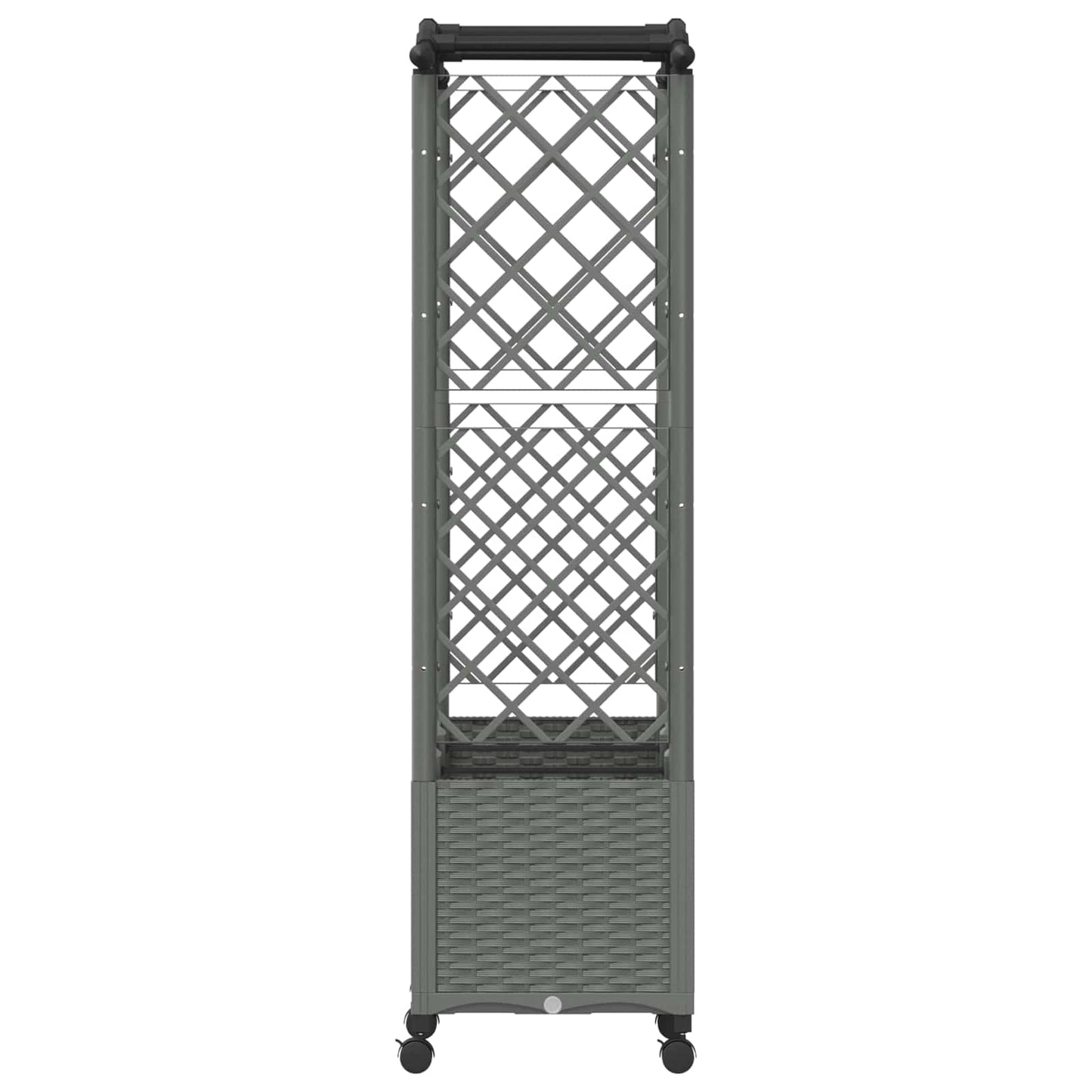 vidaXL Raised Bed with Trellis and Roof Light Grey 164 x 40 x 144 cm