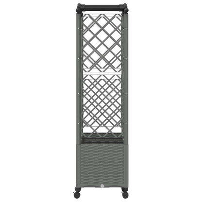 vidaXL Raised Bed with Trellis and Roof Light Grey 164 x 40 x 144 cm
