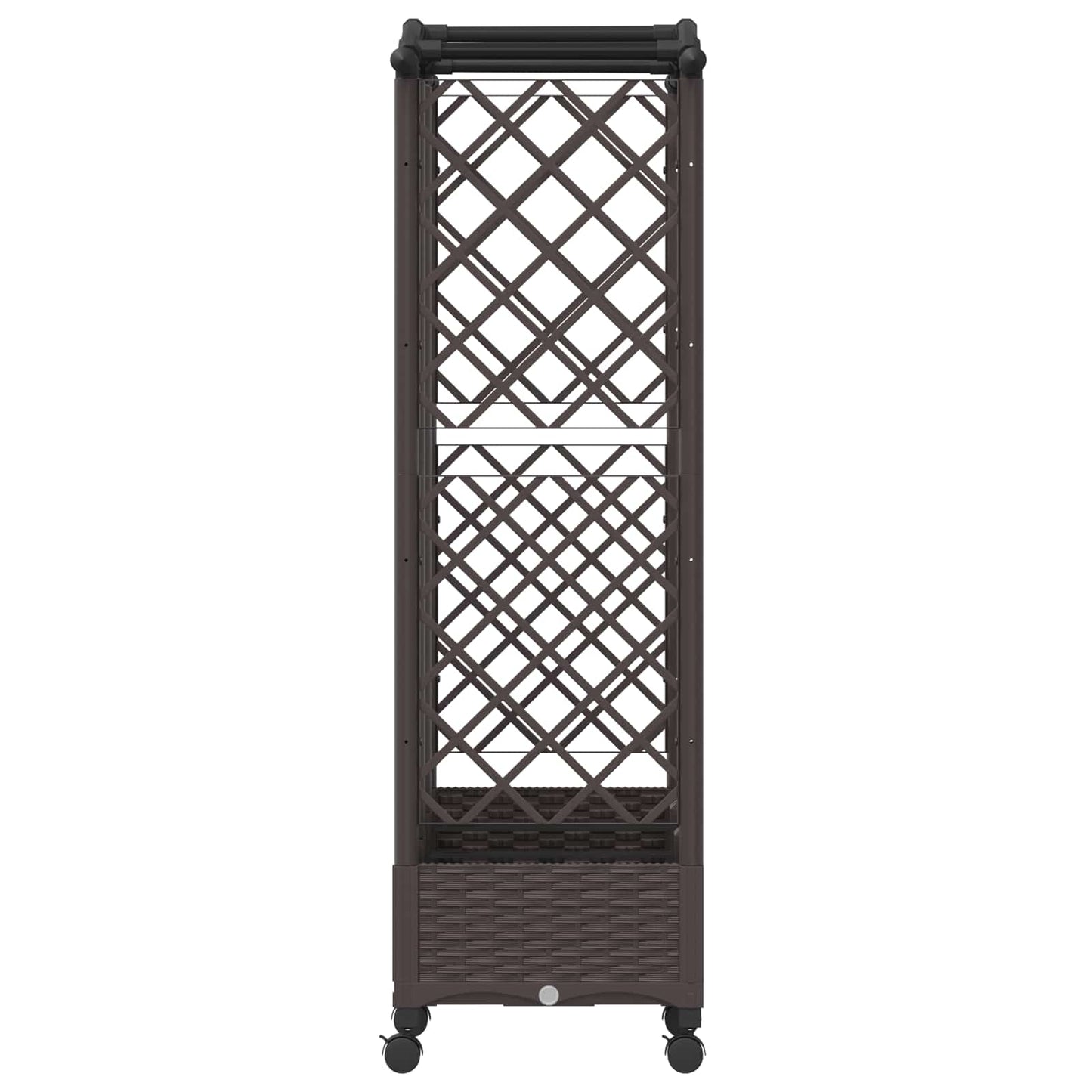 vidaXL Raised Bed with Trellis and Roof Brown 163 x 40 x 129 cm PP