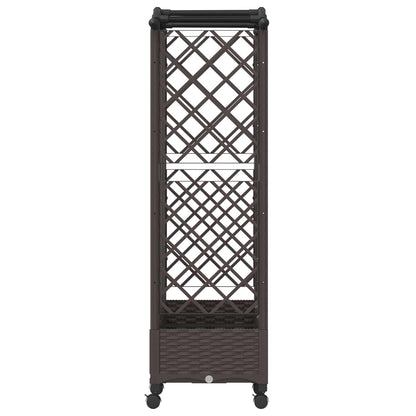 vidaXL Raised Bed with Trellis and Roof Brown 163 x 40 x 129 cm PP