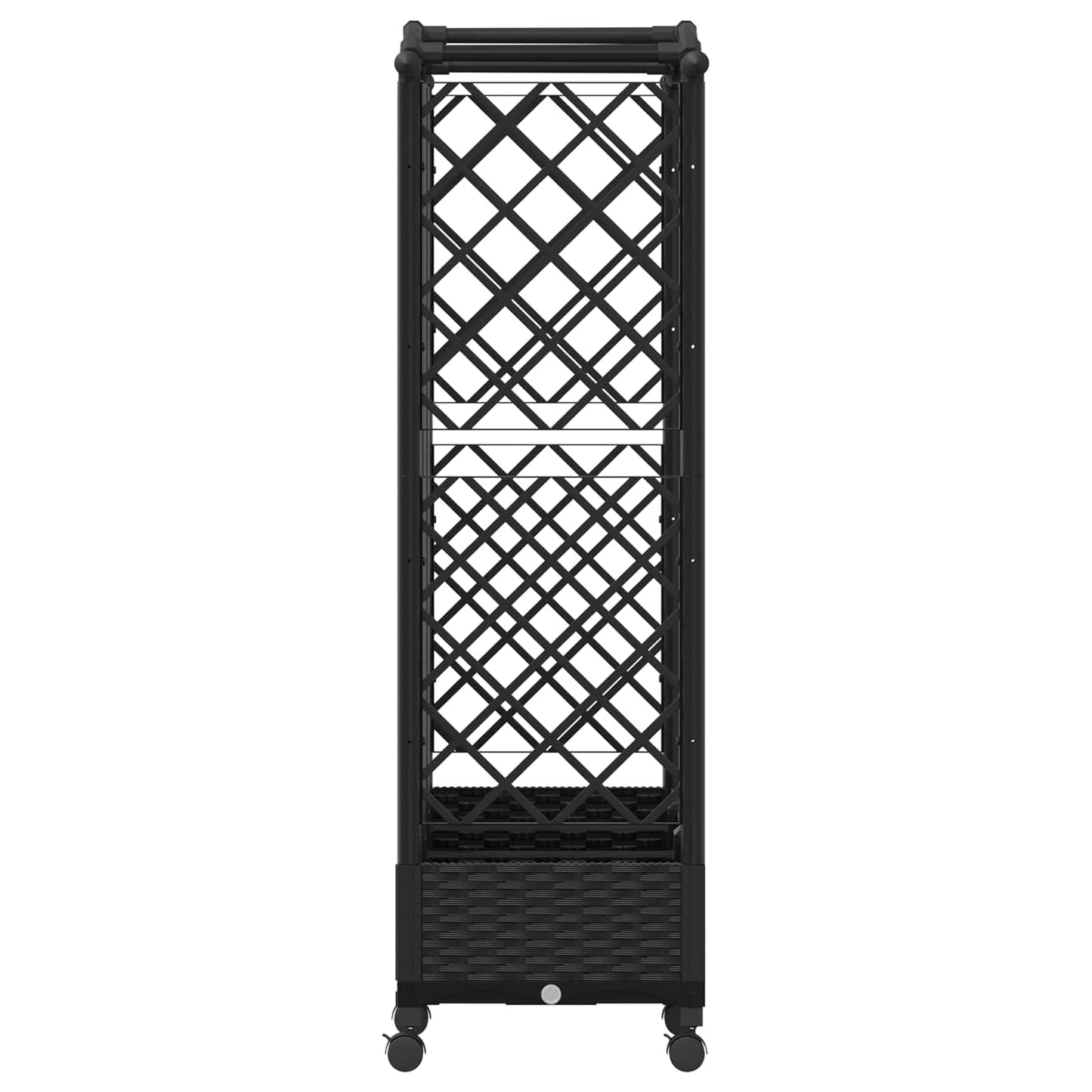 vidaXL Raised Bed with Trellis and Roof Black 163 x 40 x 129 cm PP
