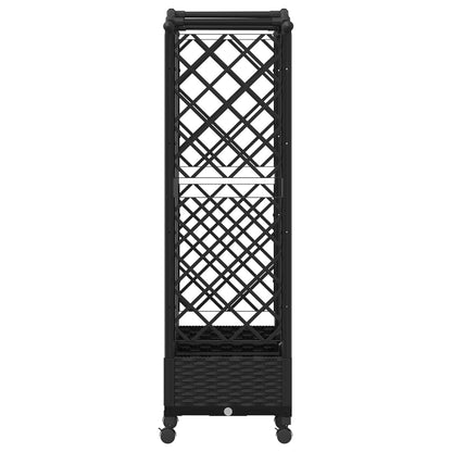 vidaXL Raised Bed with Trellis and Roof Black 163 x 40 x 129 cm PP