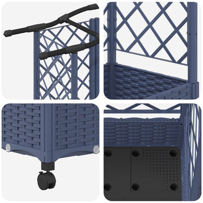vidaXL Raised Bed with Trellis and Roof Grey 163 x 40 x 129 cm PP