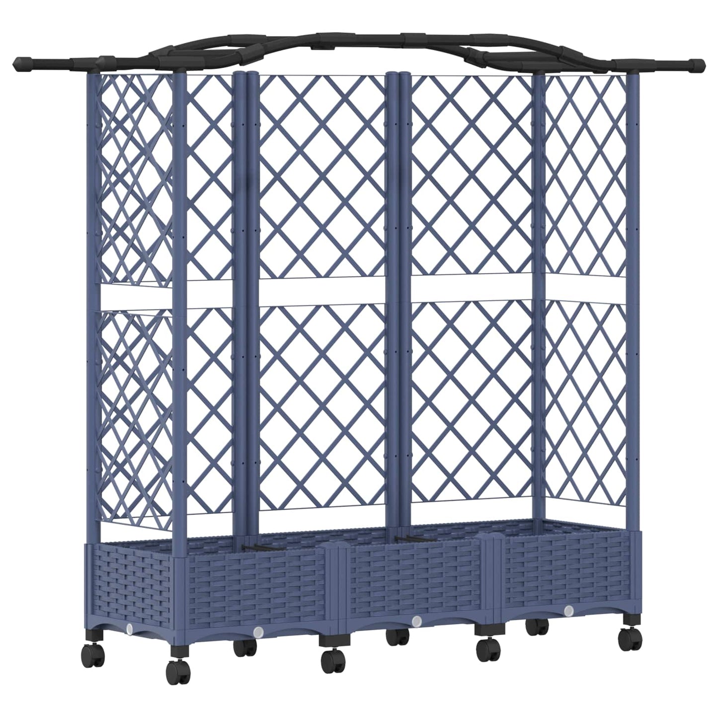 vidaXL Raised Bed with Trellis and Roof Grey 163 x 40 x 129 cm PP
