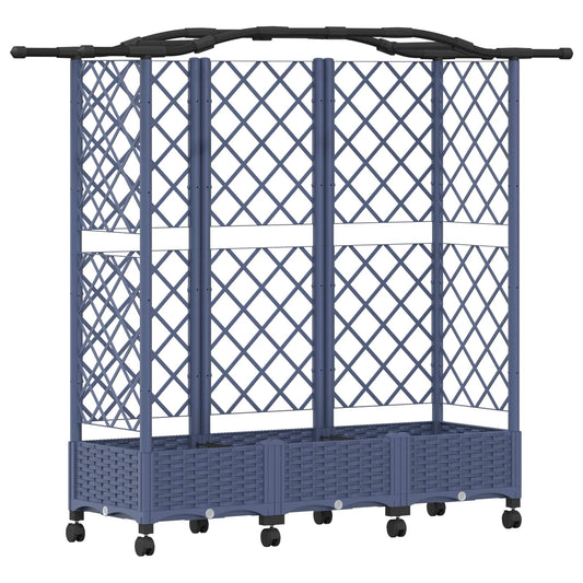 vidaXL Raised Bed with Trellis and Roof Grey 163 x 40 x 129 cm PP