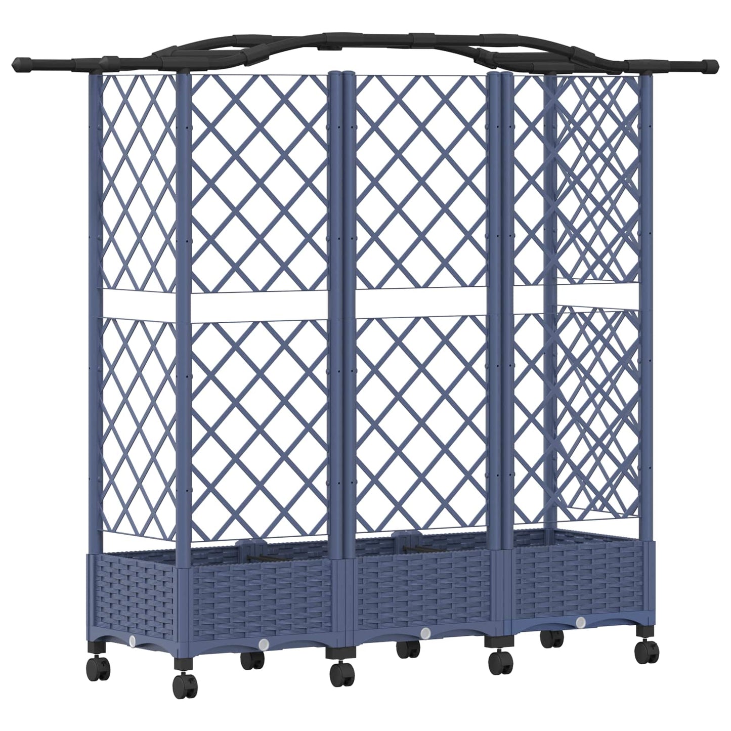 vidaXL Raised Bed with Trellis and Roof Grey 163 x 40 x 129 cm PP