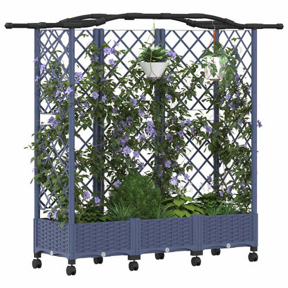 vidaXL Raised Bed with Trellis and Roof Grey 163 x 40 x 129 cm PP