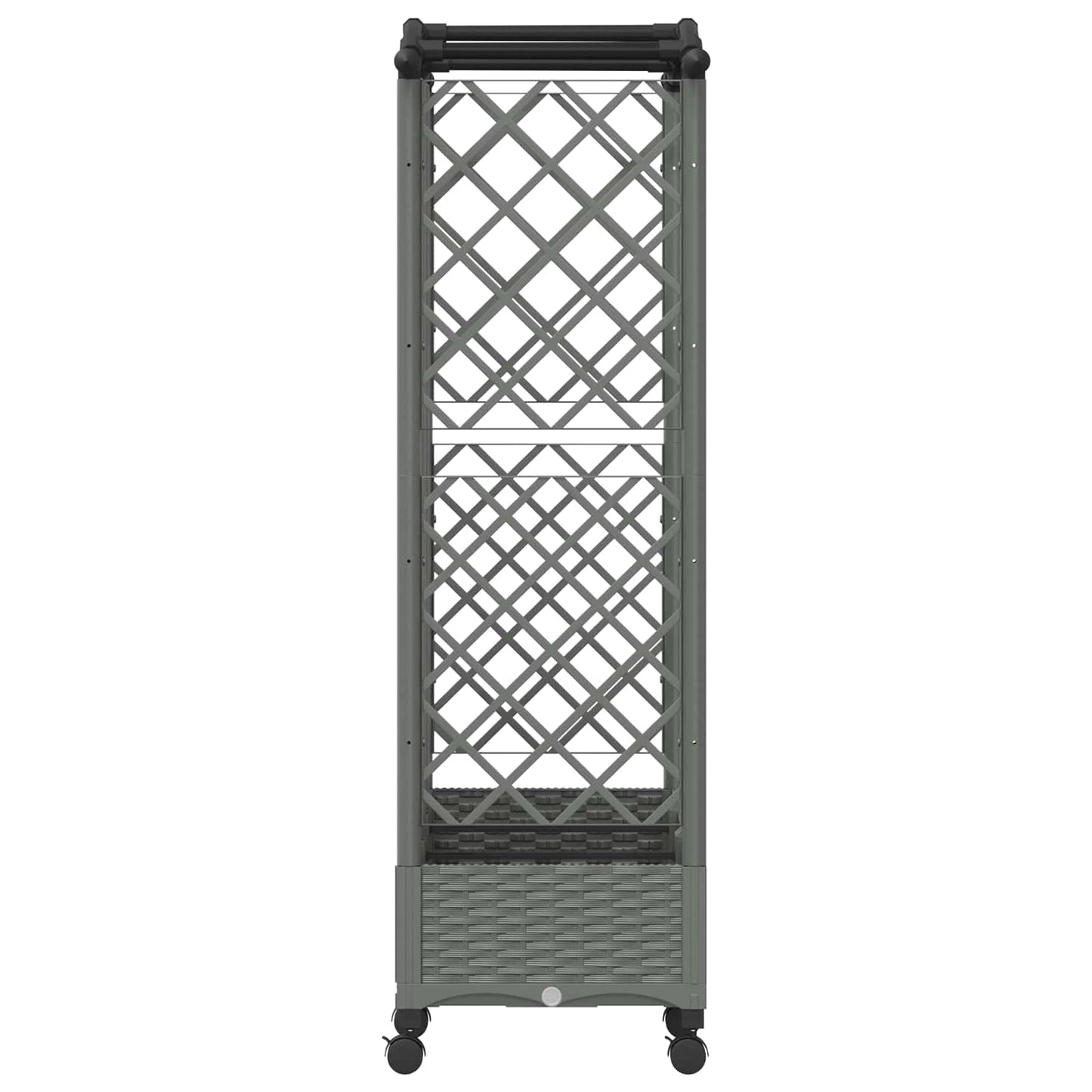 vidaXL Raised Bed with Trellis and Roof Light Grey 163 x 40 x 129 cm