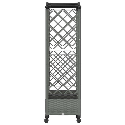vidaXL Raised Bed with Trellis and Roof Light Grey 163 x 40 x 129 cm