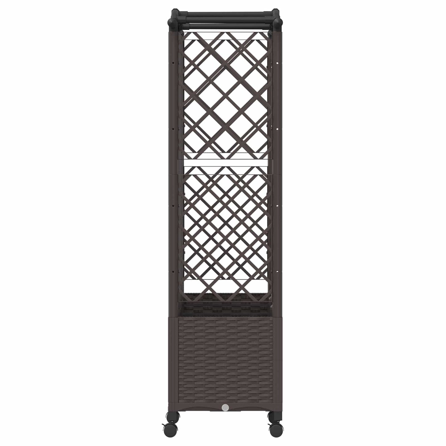 vidaXL Raised Bed with Trellis and Roof Brown 163 x 40 x 144 cm PP