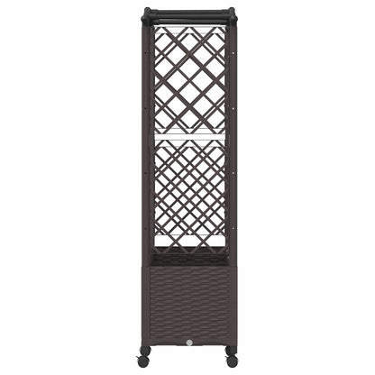 vidaXL Raised Bed with Trellis and Roof Brown 163 x 40 x 144 cm PP