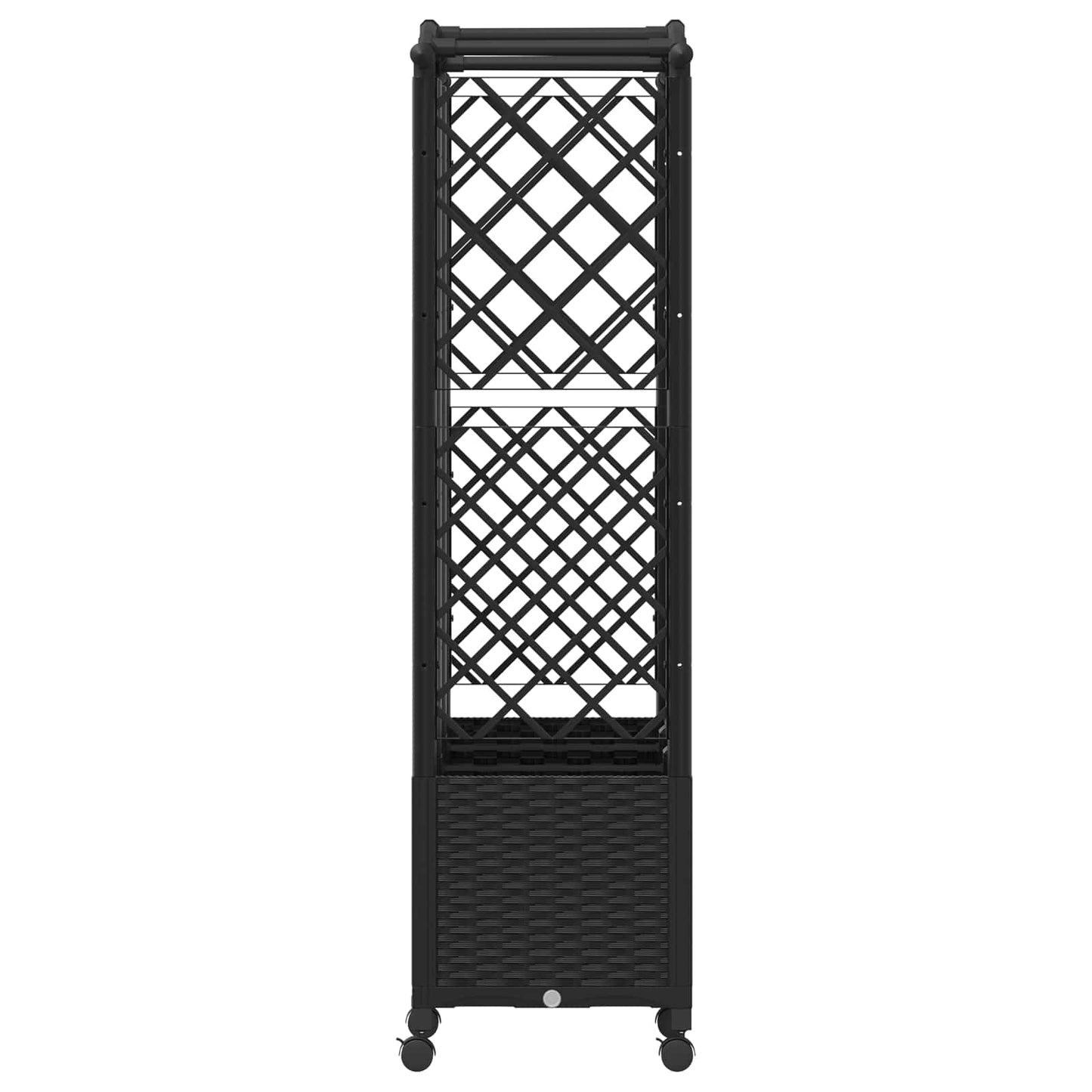 vidaXL Raised Bed with Trellis and Roof Black 163 x 40 x 144 cm PP