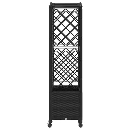 vidaXL Raised Bed with Trellis and Roof Black 163 x 40 x 144 cm PP