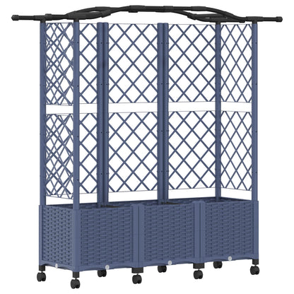 vidaXL Raised Bed with Trellis and Roof Grey 163 x 40 x 144 cm PP