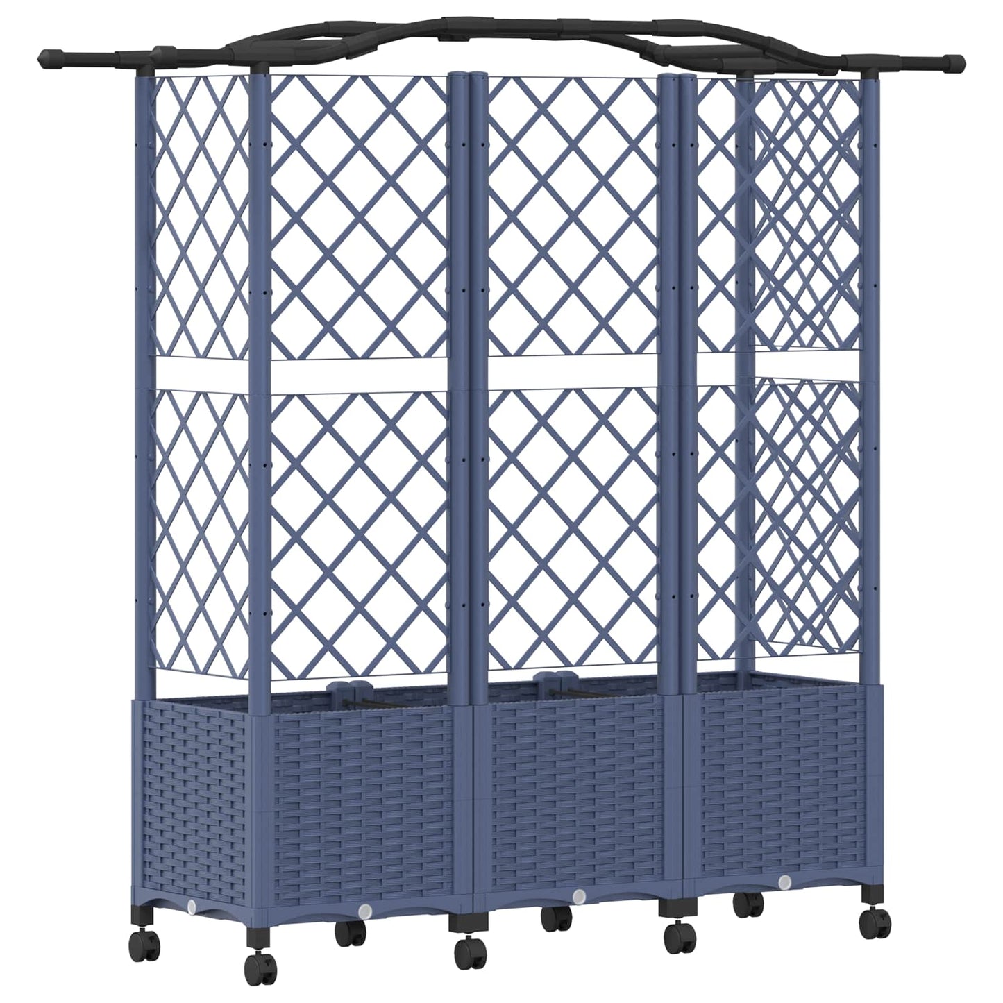 vidaXL Raised Bed with Trellis and Roof Grey 163 x 40 x 144 cm PP