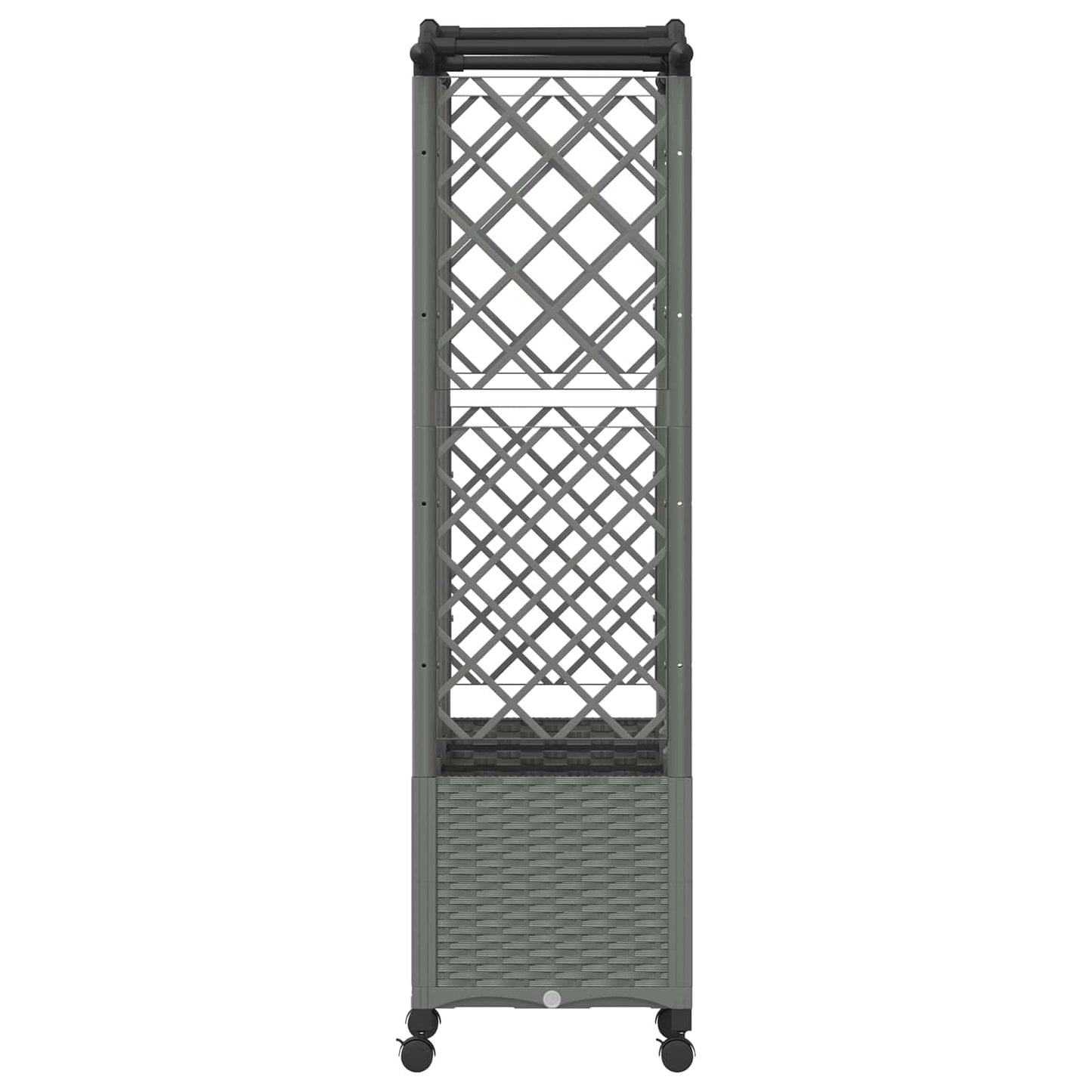 vidaXL Raised Bed with Trellis and Roof Light Grey 163 x 40 x 144 cm