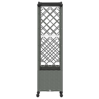 vidaXL Raised Bed with Trellis and Roof Light Grey 163 x 40 x 144 cm