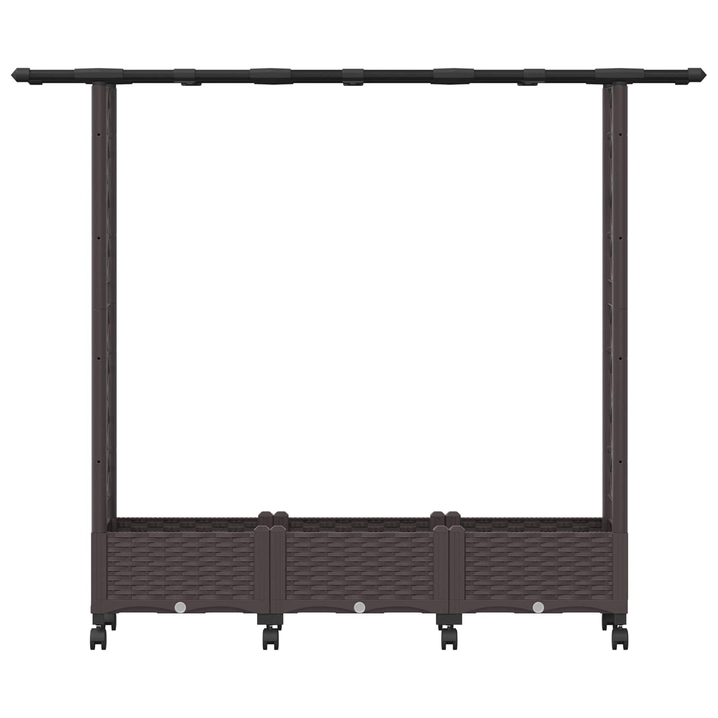 vidaXL Raised Bed with Trellis and Roof Brown 164 x 40 x 127 cm PP