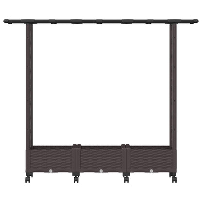 vidaXL Raised Bed with Trellis and Roof Brown 164 x 40 x 127 cm PP