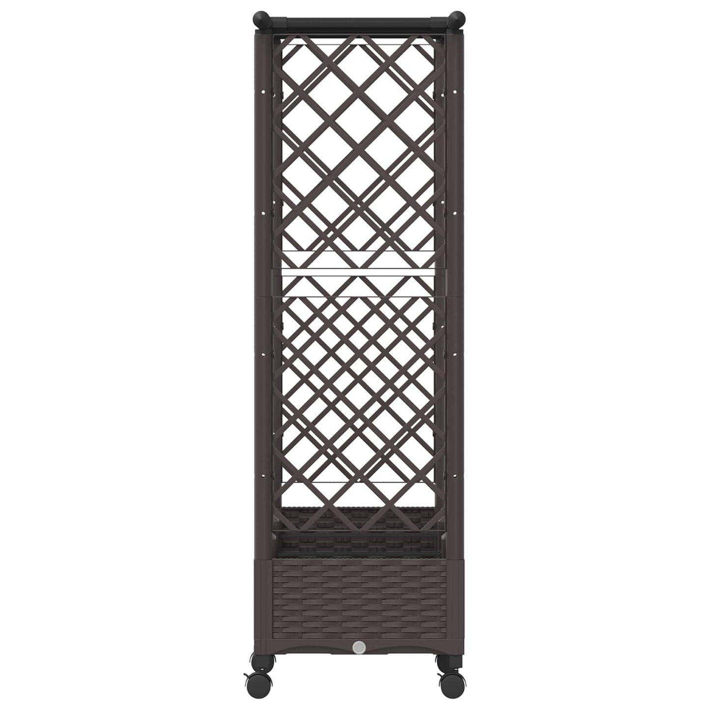 vidaXL Raised Bed with Trellis and Roof Brown 164 x 40 x 127 cm PP
