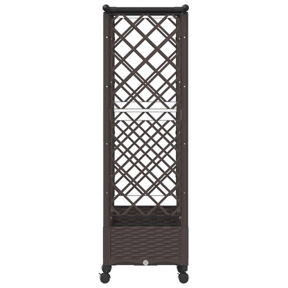 vidaXL Raised Bed with Trellis and Roof Brown 164 x 40 x 127 cm PP