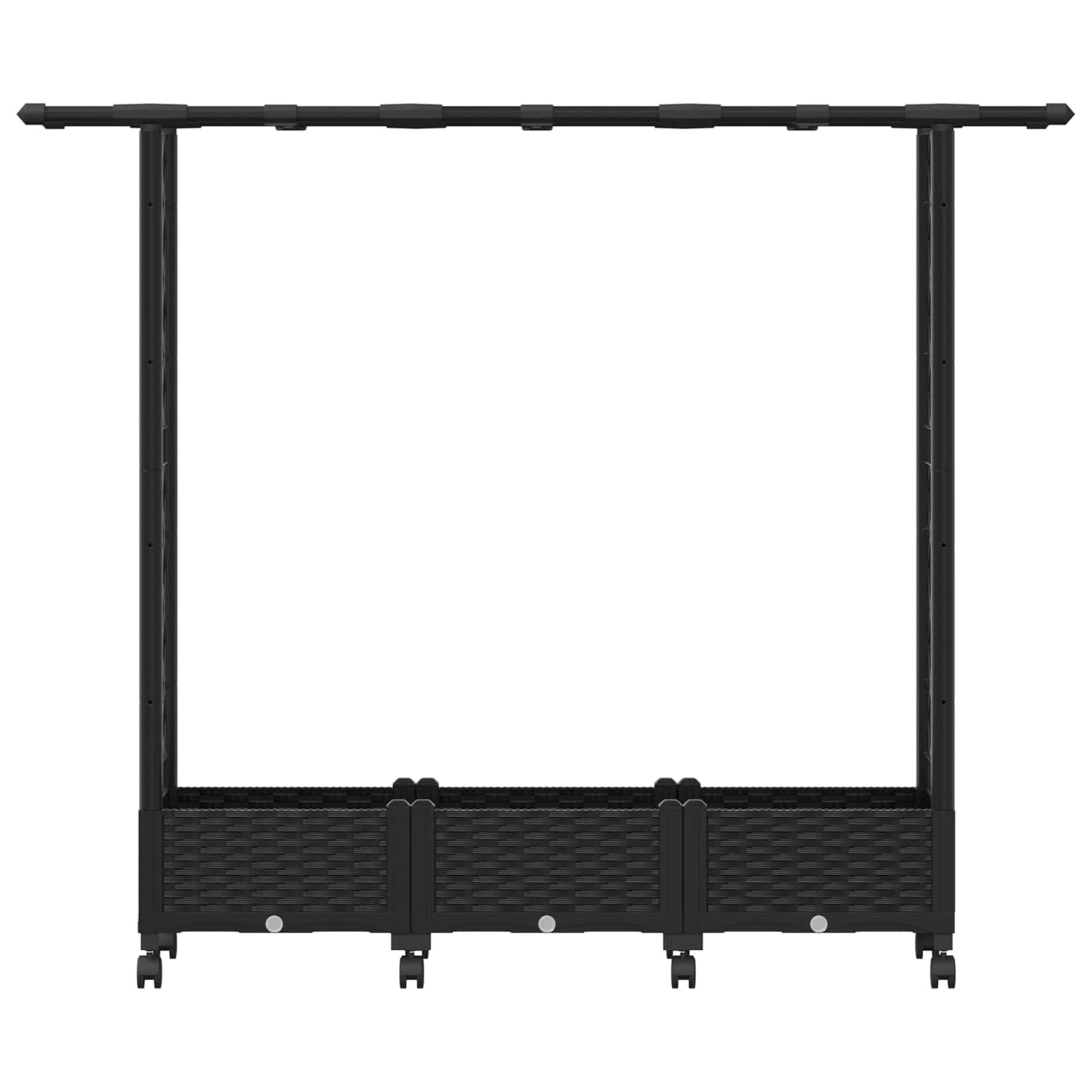 vidaXL Raised Bed with Trellis and Roof Black 164 x 40 x 127 cm PP