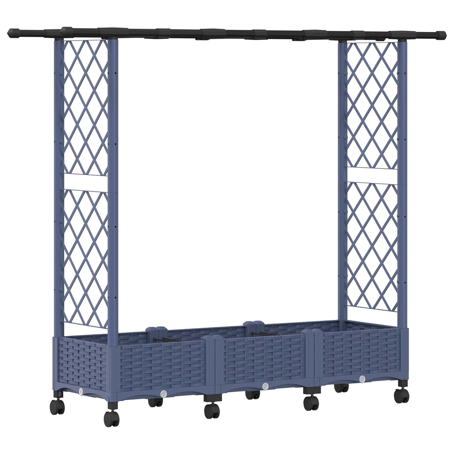 vidaXL Raised Bed with Trellis and Roof Grey 164 x 40 x 127 cm PP