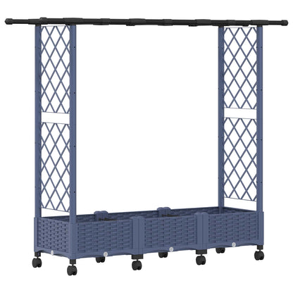 vidaXL Raised Bed with Trellis and Roof Grey 164 x 40 x 127 cm PP