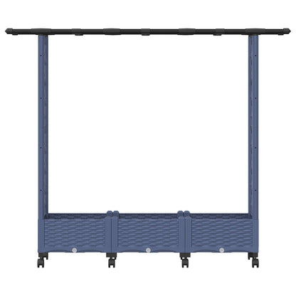 vidaXL Raised Bed with Trellis and Roof Grey 164 x 40 x 127 cm PP