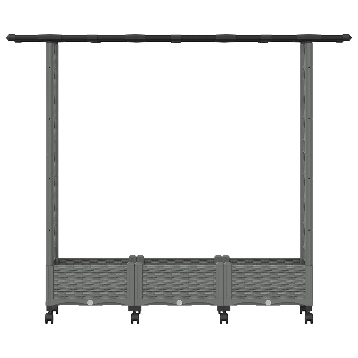 vidaXL Raised Bed with Trellis and Roof Light Grey 164 x 40 x 127 cm