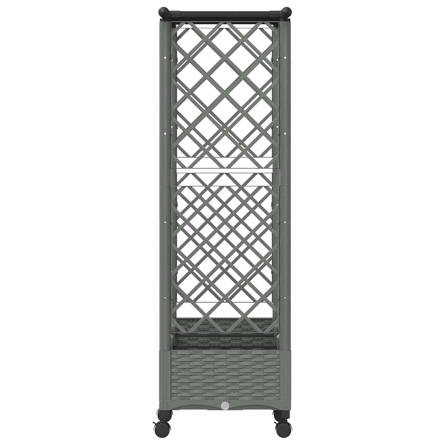vidaXL Raised Bed with Trellis and Roof Light Grey 164 x 40 x 127 cm